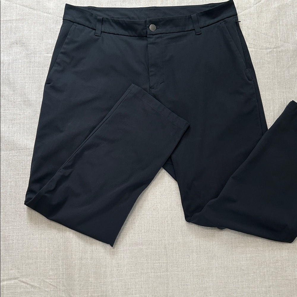 Lululemon Commission Pants Men's 34 Navy Classic Fit Flat Front Chinos - Picture 11 of 11